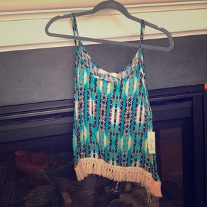 Fringe bottom tank top